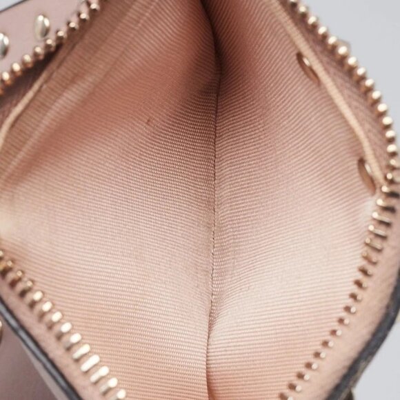 Valentino Beige Leather Rockstud Bi-Fold Compact Wallet - Picture 7 of 9